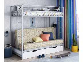 Двухъярусная кровать с диваном Мадлен ЯЯ Серый-пифагор в Нижнем Тагиле - nizhnij-tagil.magazinmebel.ru | фото