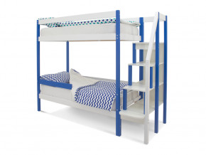 Двухъярусная кровать Svogen с бортиком синий-белый в Нижнем Тагиле - nizhnij-tagil.magazinmebel.ru | фото