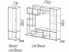 Гостиная Пекин с пеналом Венге-Лоредо в Нижнем Тагиле - nizhnij-tagil.magazinmebel.ru | фото - изображение 3