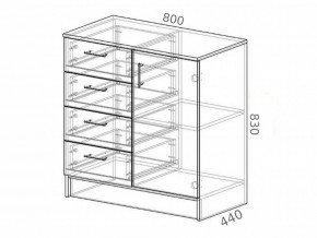 Комод К800-1Д ЛДСП белый в Нижнем Тагиле - nizhnij-tagil.magazinmebel.ru | фото - изображение 2