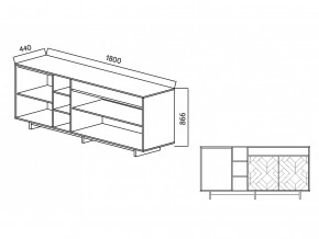 Комодино Moderno-1800 Ф2 в Нижнем Тагиле - nizhnij-tagil.magazinmebel.ru | фото - изображение 5