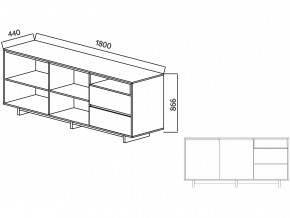 Комодино Moderno-1800 В-1 Ф6 в Нижнем Тагиле - nizhnij-tagil.magazinmebel.ru | фото - изображение 4