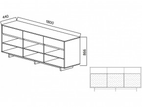 Комодино Moderno-1800 В-2 Ф1 в Нижнем Тагиле - nizhnij-tagil.magazinmebel.ru | фото - изображение 2