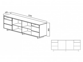 Комодино Moderno-2200 Ф6 в Нижнем Тагиле - nizhnij-tagil.magazinmebel.ru | фото - изображение 4