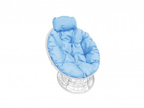 Кресло Папасан мини с ротангом голубая подушка в Нижнем Тагиле - nizhnij-tagil.magazinmebel.ru | фото