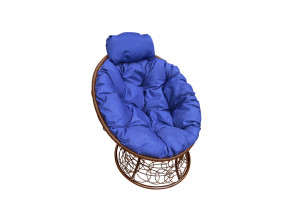 Кресло Папасан мини с ротангом синяя подушка в Нижнем Тагиле - nizhnij-tagil.magazinmebel.ru | фото