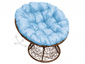 Кресло Папасан пружинка с ротангом голубая подушка в Нижнем Тагиле - nizhnij-tagil.magazinmebel.ru | фото