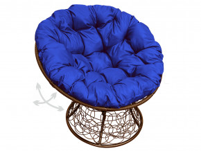 Кресло Папасан пружинка с ротангом синяя подушка в Нижнем Тагиле - nizhnij-tagil.magazinmebel.ru | фото