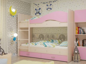 Кровать 2-х ярусная Мая с ящиками на латофлексах розовая в Нижнем Тагиле - nizhnij-tagil.magazinmebel.ru | фото