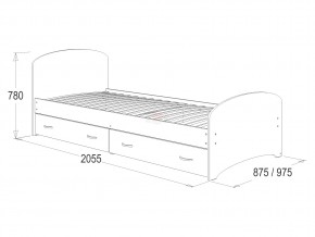 Кровать-6 одинарная с 2-мя ящиками 900*2000 венге в Нижнем Тагиле - nizhnij-tagil.magazinmebel.ru | фото - изображение 2