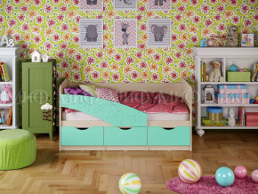 Кровать Бабочки 1600 Бирюза матовая в Нижнем Тагиле - nizhnij-tagil.magazinmebel.ru | фото