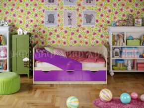 Кровать Бабочки 1600 Фиолетовый металлик в Нижнем Тагиле - nizhnij-tagil.magazinmebel.ru | фото - изображение 1