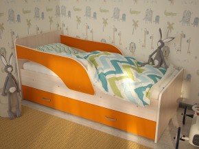 Кровать детская Максимка млечный дуб-оранж в Нижнем Тагиле - nizhnij-tagil.magazinmebel.ru | фото