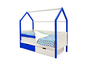Кровать-домик мягкий Svogen с ящиками и бортиком сине-белый в Нижнем Тагиле - nizhnij-tagil.magazinmebel.ru | фото