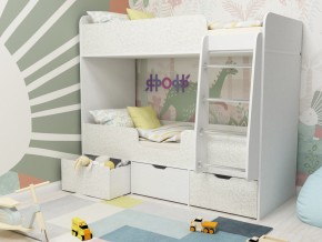 Кровать двухъярусная Малыш двойняшка белый феритейл в Нижнем Тагиле - nizhnij-tagil.magazinmebel.ru | фото