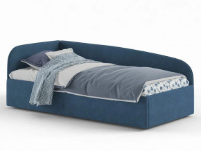 Кровать мягкая Денди на латах рогожка синяя в Нижнем Тагиле - nizhnij-tagil.magazinmebel.ru | фото