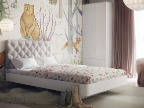 Кровать Милана с каретной стяжкой бежевая в Нижнем Тагиле - nizhnij-tagil.magazinmebel.ru | фото