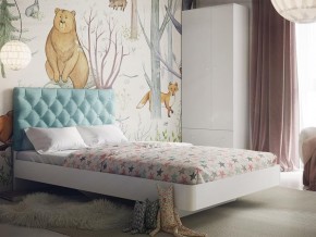 Кровать Милана с каретной стяжкой бирюзовая в Нижнем Тагиле - nizhnij-tagil.magazinmebel.ru | фото