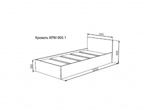 Кровать Мори КРМ 900.1 графит в Нижнем Тагиле - nizhnij-tagil.magazinmebel.ru | фото - изображение 2