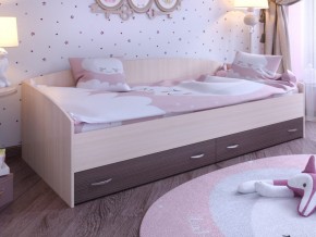Кровать с выкатными ящиками Дуб молочный-Бодего в Нижнем Тагиле - nizhnij-tagil.magazinmebel.ru | фото