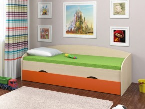 Кровать Соня 2 дуб молочный-оранжевый в Нижнем Тагиле - nizhnij-tagil.magazinmebel.ru | фото