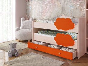 Кровать Соник с ящиком млечный дуб-оранж в Нижнем Тагиле - nizhnij-tagil.magazinmebel.ru | фото - изображение 1