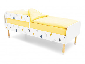 Кровать Stumpa Классика с бортиком рисунок Треугольники желтый, синий в Нижнем Тагиле - nizhnij-tagil.magazinmebel.ru | фото
