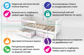 Кровать-тахта Svogen мягкая с ящиками и бортиком с фото белый/барашки в Нижнем Тагиле - nizhnij-tagil.magazinmebel.ru | фото - изображение 2