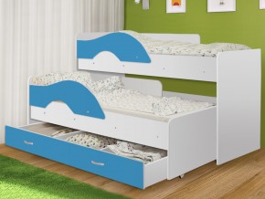 Кровать выкатная Радуга с ящиком 80х160 белая-голубой в Нижнем Тагиле - nizhnij-tagil.magazinmebel.ru | фото