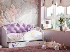 Кровать Звездочка с бортиком Белый-фиолетовый в Нижнем Тагиле - nizhnij-tagil.magazinmebel.ru | фото