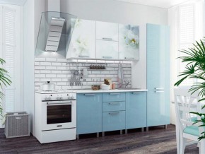 Кухня 2100 Бьянка голубые блестки в Нижнем Тагиле - nizhnij-tagil.magazinmebel.ru | фото
