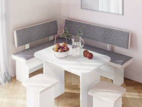 Кухонный уголок Парма Белый, ткань серая в Нижнем Тагиле - nizhnij-tagil.magazinmebel.ru | фото - изображение 3