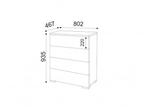 М05 (ручка брусок) Комод (4 ящика) в Нижнем Тагиле - nizhnij-tagil.magazinmebel.ru | фото