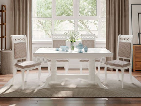 Обеденная группа стол Дижон и стулья Флоренция-1 4 шт белый в Нижнем Тагиле - nizhnij-tagil.magazinmebel.ru | фото