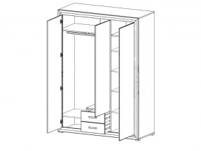 Шкаф B136-SZF3D2S Мальта сибирская лиственница в Нижнем Тагиле - nizhnij-tagil.magazinmebel.ru | фото - изображение 2