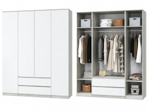 Шкаф для одежды четырехдверный Лори дуб серый, белый в Нижнем Тагиле - nizhnij-tagil.magazinmebel.ru | фото