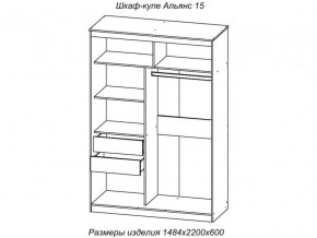 Шкаф-купе Альянс 15 комплект зеркал №2 в Нижнем Тагиле - nizhnij-tagil.magazinmebel.ru | фото - изображение 2