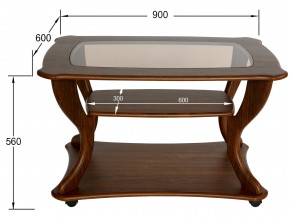Стол журнальный Маэстро со стеклом СЖС-02 орех в Нижнем Тагиле - nizhnij-tagil.magazinmebel.ru | фото - изображение 2